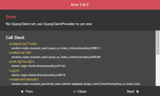 Storybook 리액트 쿼리 버그